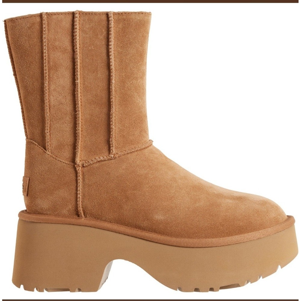 UGG Women's Trendy Block Heel Platform Boots Brown Suede Size 8 - Picture 5 of 9